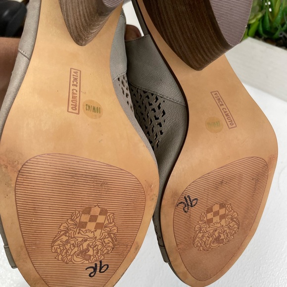 Vince Camuto Taupe Cutout Heeled Sandals - Picture 6 of 7